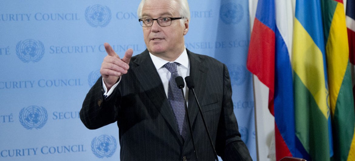 El presidente en turno del Consejo de Seguridad de la ONU, Vitaly Churkin, embajador de Rusia. Foto de archivo: ONU/Rick Bajornas