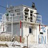An observation post of the UN Disengagement Observer Force (UNDOF) in the Golan Heights, Syria. 