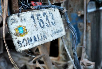 A license plate, a sign of return to normalcy in Somalia after the civil war (October 2012).