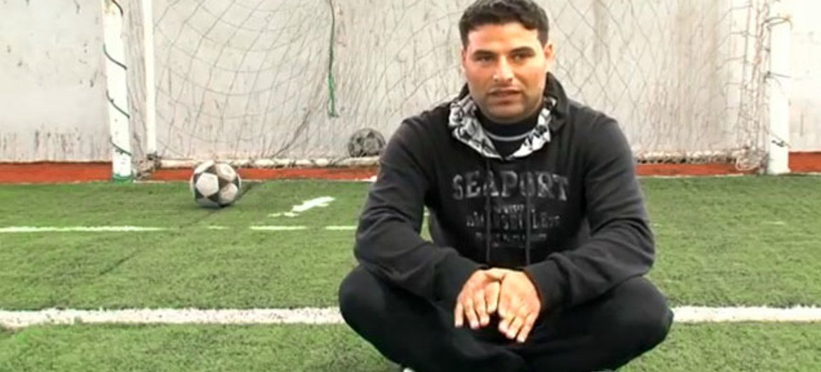 Tareq Al Awaychi, once a player on the Syrian national team, revives his dream of playing and coaching football.