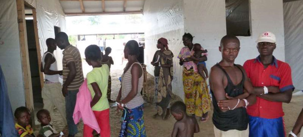 Des réfugiés centrafricains qui ont fui les violences dans leur pays, dans un camp situé dans le nord de la République démocratique du Congo (RDC).
