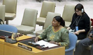 Prosecutor of the International Criminal Court (ICC) Fatou Bensouda addresses the Security Council meeting on the situation in Libya.