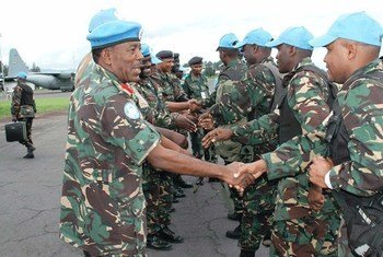 Arrivée à Goma de Casques bleus de la Brigade d'intervention en République démocratique du Congo.