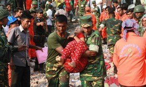 Hundreds people lost their lives when an eight-story building outside Dhaka, Bangladesh,  collapsed on 24 April, 2013, trapping thousands of mostly garment workers inside.