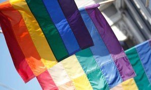 Rainbow flags representing the LGBTI community.