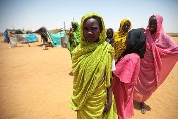 Young residents at a new settlement occupied only by women and children at the Zam Zam camp for internally displaced persons (IDPs) in North Darfur.