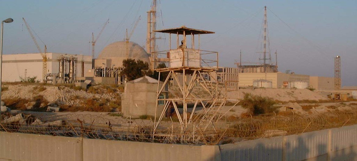 Une vue de la centrale nucléaire de Bushehr en Iran.