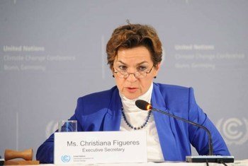 UNFCCC Executive Secretary Christiana Figueres addresses press briefing wrapping up the UN Climate Change Conference in Bonn, Germany.