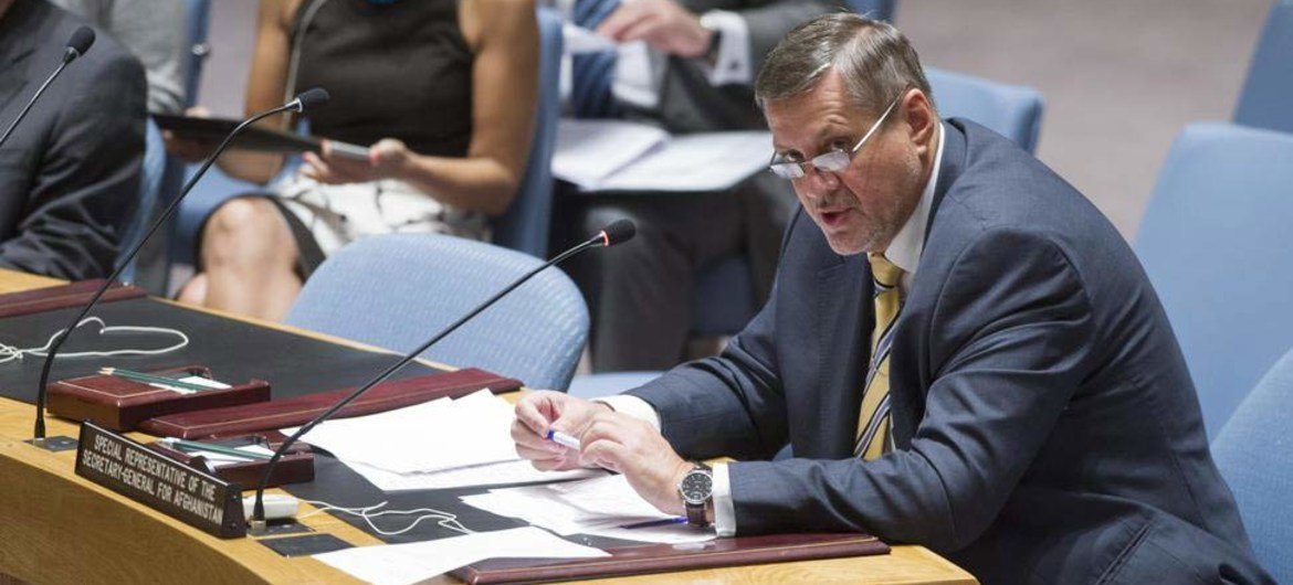 Special Representative and Head of the UN Assistance Mission in Afghanistan (UNAMA) Ján Kubiš briefs the Security Council.