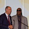 WIPO Director General Francis Gurry (left) and music legend Stevie Wonder in 2010.