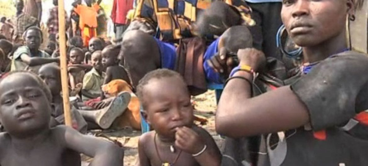 Des civils déplacés à Pibor, au Soudan du Sud.