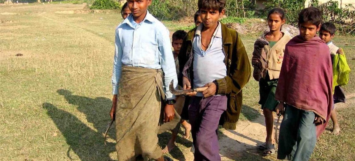 Anciens enfants soldats au Myanmar.
