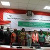 Special Envoy for the Great Lakes Region, Mary Robinson, with other participants at the regional confernce in Bujumbura.