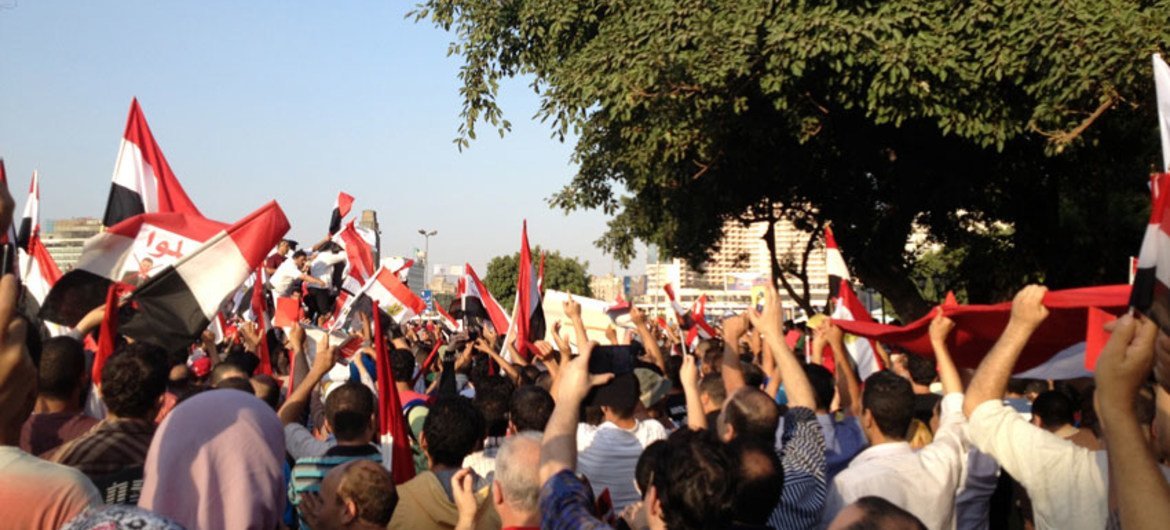 Egyptians protest in Cairo in July 2013.