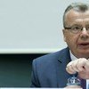 Head of the United Nations Office on Drugs and Crime (UNODC) Yuri Fedotov addressing an ECOSOC panel discussion in Geneva.