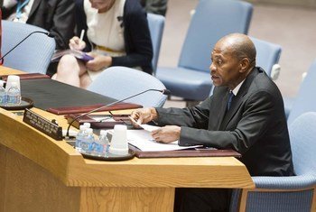 Joint Special Representative and head of the African Union and UN Mission in Darfur (UNAMID), Mohamed Ibn Chambas, briefs the Security Council.