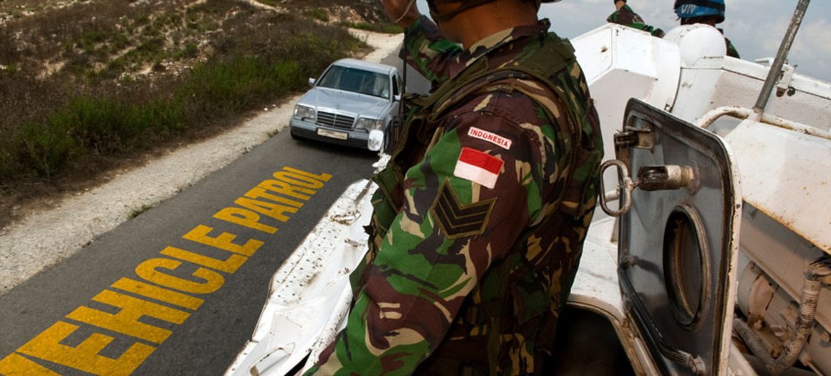UNIFIL peacekeepers on patrol in Lebanon.