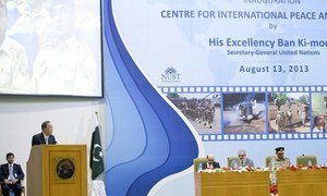 Le Secrétaire général de l'ONU lors de l'inauguration du Centre pour la paix et la stabilité à Islamabad, au Pakistan.