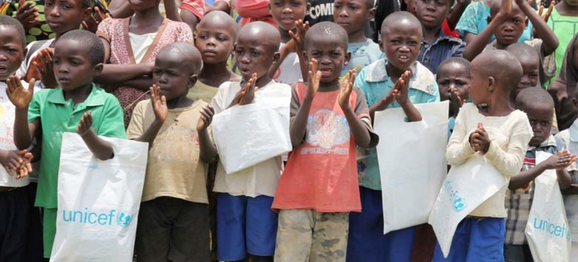 A group of children in Walikale, Democratic Republic of the Congo (DRC).