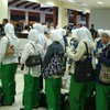 Aeroporto em Jacarta, na Indonêsia, de onde milhares de mulheres partem para ser trabalhadoras domésticas. 