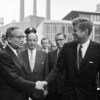 US President John F. Kennedy (right) says farewell to Secretary-General U Thant after addressing the UN General Assembly on 20 September 1963.