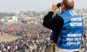A monitor working for the now concluded United Nations Mission in Nepal (UNMIN).