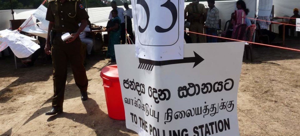 A polling area in the the north of Sri Lanka when local elections were held in July 2010.
