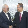 Jawad Zarif y Ban Ki-moon