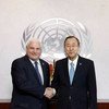 Secretary-General Ban Ki-moon meets with President Ricardo Martinelli Berroca of Panama. :
