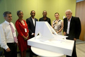 Judges, Rodney Leon and the "Ark of Return," the winning design for the Permanent Memorial in Honour of the Victims of Slavery and the Transatlantic Slave Trade.