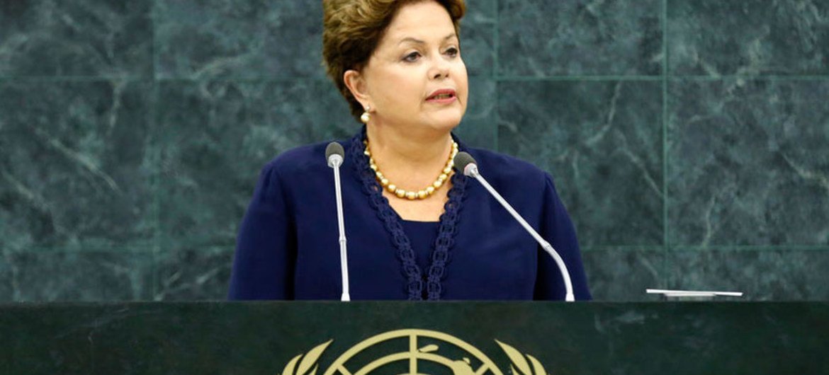 President Dilma Rousseff of Brazil  addresses the General Assembly.