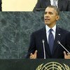 Le Président des Etats-Unis, Barack Obama, lors du débat général de la 68ème session de l'Assemblée générale, le 24 septembre 2013. Photo ONU/Rick Bajornas