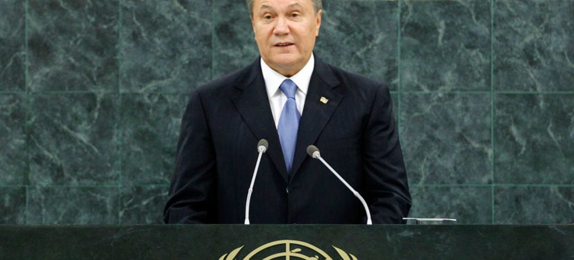 Le Président ukrainien Viktor Yanukovych. Photo ONU/Paulo Filgueiras