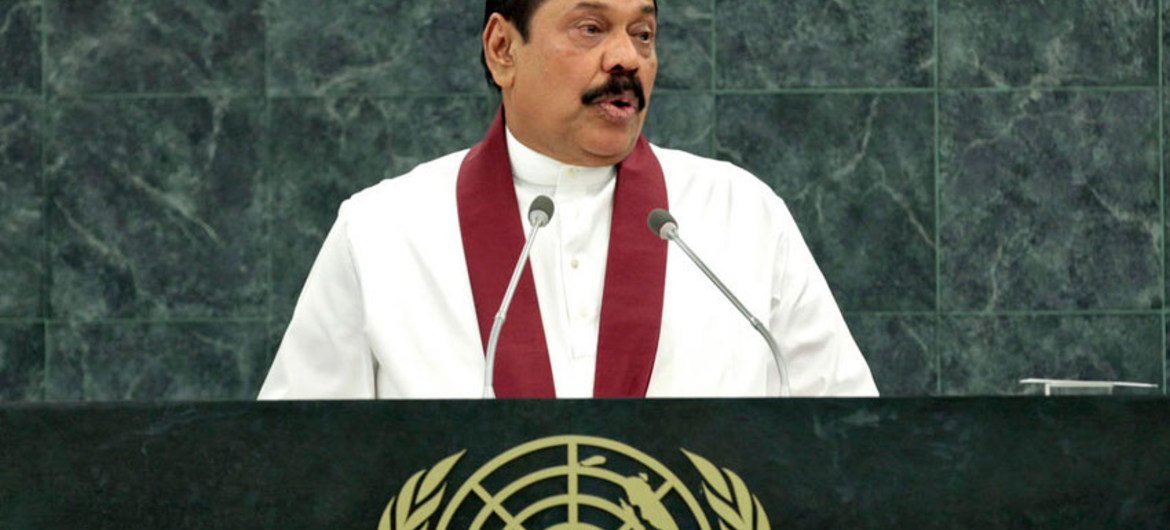 President Mahinda Rajapaksa of Sri Lanka.