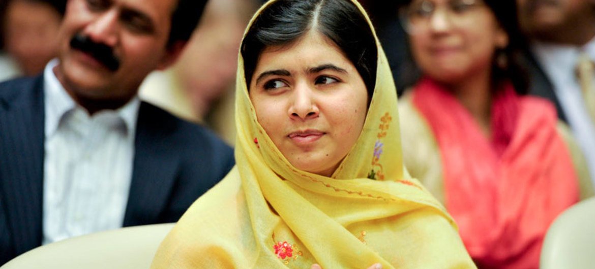 Malala Yousafzai en un evento en la ONU. Foto de archivo: Amanda Voisard)