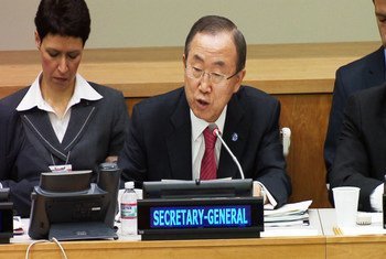 Secretary-General Ban Ki-moon addresses the Ad Hoc Liaison Committee.