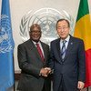 Secretary-General Ban Ki-moon meets with President Ibrahim Boubacar Keita at UN Headquarters.