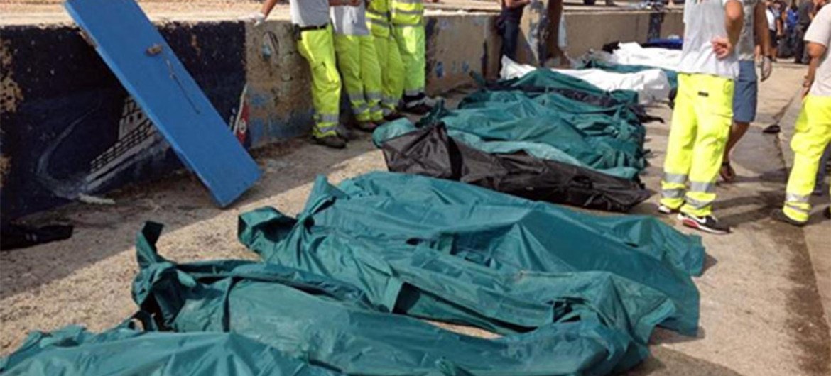 Muertos en Lampedusa (Foto archivo: ACNUR-ANSA)
