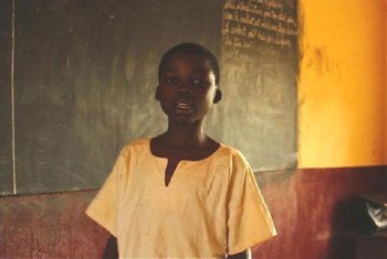 Un écolier en République centrafricaine.