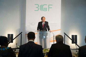 Secretary-General Ban Ki-moon addresses the Global Green Growth Forum in Copenhagen, Denmark.