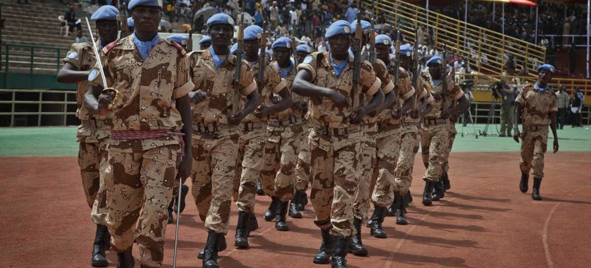 UN Peacekeepers from Chad serving with the UN mission in Bamako, Mali.