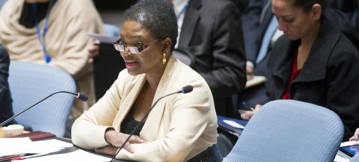 Under-Secretary-General for Humanitarian Affairs and Emergency Relief Coordinator, Valerie Amos, briefs the Security Council on the humanitarian situation in Syria.