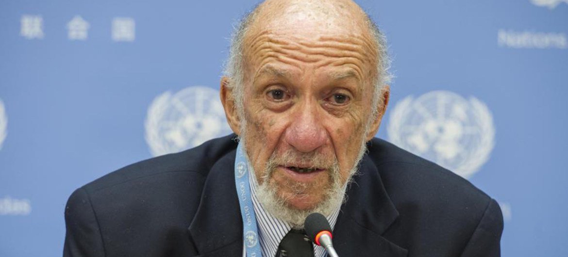 Le Rapporteur spécial des Nations Unies sur la situation des droits de l'homme dans les territoires palestiniens occupés depuis 1967, Richard Falk.