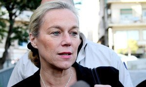 Sigrid Kaag, Special Coordinator of the OPCW-UN Joint Mission on eliminating Syria’s chemical weapons programme, speaks to reporters in Damascus. (22 Oct ‘13)