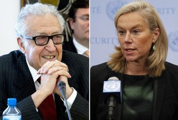 Lakhdar Brahimi, Joint Special Representative for Syria and Sigrid Kaag, Special Coordinator of the OPCW-UN Joint Mission.