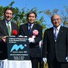 Achim Steiner, UNEP Executive Director(left centre) with the Japanese Government officials in the city of Kumamoto.