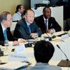 Secretary-General Ban Ki-moon (left) and World Bank President Jim Yong Kim at the meeting of the Sustainable Energy for All High-Level Advisory Board.