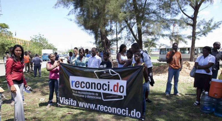 Protesta en la República Dominicana sobre la situación de los apátridas  Foto archivo: ACNUR/ J. Tanner