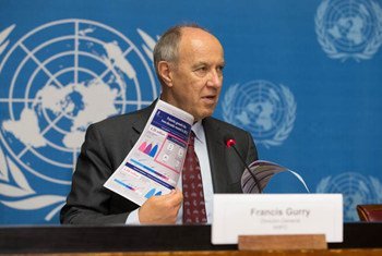 Le Directeur général de l’OMPI, Francis Gurry, lors de la présentation du rapport annuel de l’Agence à la presse.