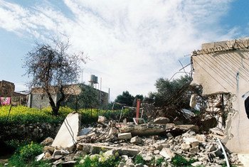 Demolished Palestinian structure in the West Bank (2012).